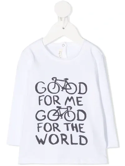 Zhoe & Tobiah Babies' Good Long Sleeved T-shirt In 白色