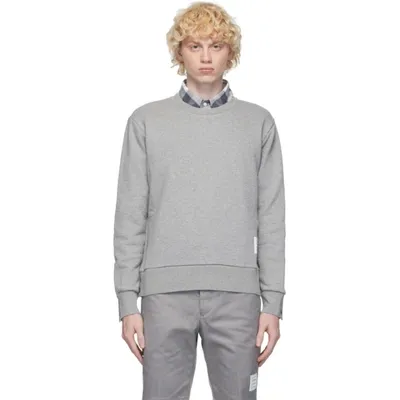 Thom Browne Rwb Stripe Crewneck Pullover In Grey