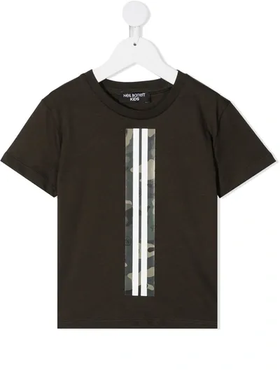 Neil Barrett Kids' Stripe Print T-shirt In Green