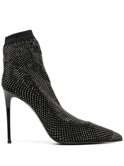 Le Silla Crystal Sock Pumps In Black