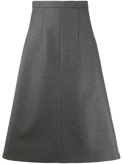 Rochas High-waisted Knitted Skirt In Grey