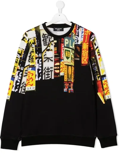 Neil Barrett Teen Sweatshirt Mit Grafischem Print In Black