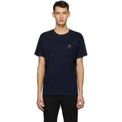 Loewe Anagram-embroidered Cotton-jersey T-shirt In Blue