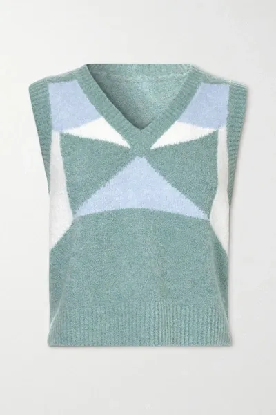 Dodo Bar Or Silviya Color-block Knitted Sweater In Blue