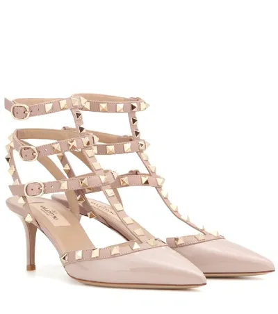 Valentino Garavani Rockstud Patent Leather Pumps In Pink