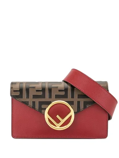 Pre-owned Fendi Ff Motif Belt Bag In Rot