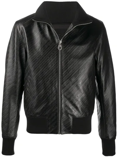 Givenchy Leather Bomber Jacket In Black