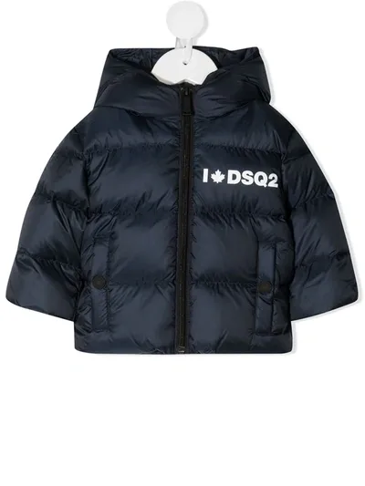 Dsquared2 Babies' Logo Padded Jacket In Blau