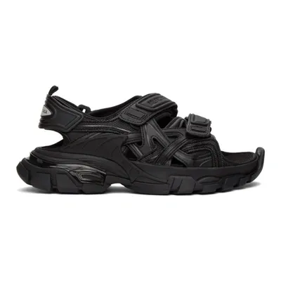 Balenciaga Track Grip Strap Sport Sandals In Black