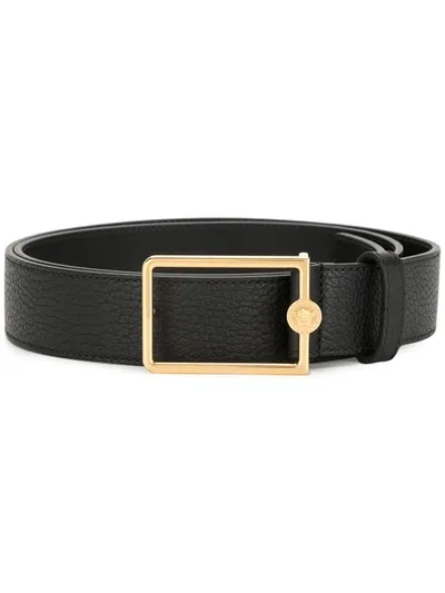 Versace Rectangle-buckle Belt In Black