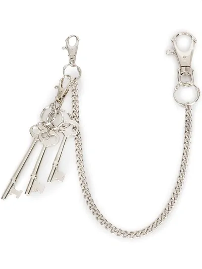 Takahiromiyashita The Soloist Chain-link Keyring In Silver