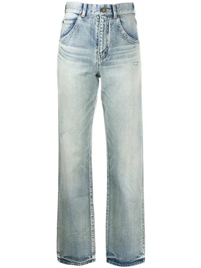 Saint Laurent Jeans Im Distressed-look In Blue