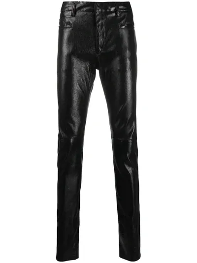 Haider Ackermann Skinny Fit Leather Trousers In Black