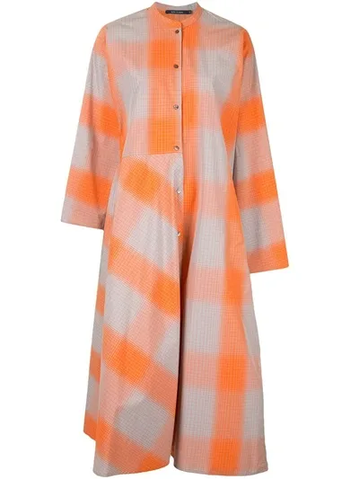 Sofie D'hoore Check-pattern Shirt Dress In Orange