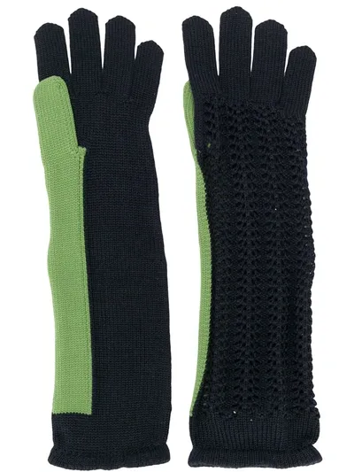 Balenciaga Long Knitted Gloves In Black