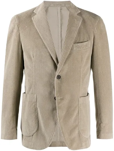 Bagnoli Sartoria Napoli Corduroy Blazer Jacket In Neutrals