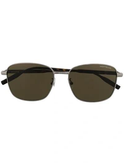 Montblanc Rectangular Frame Sunglasses In Brown