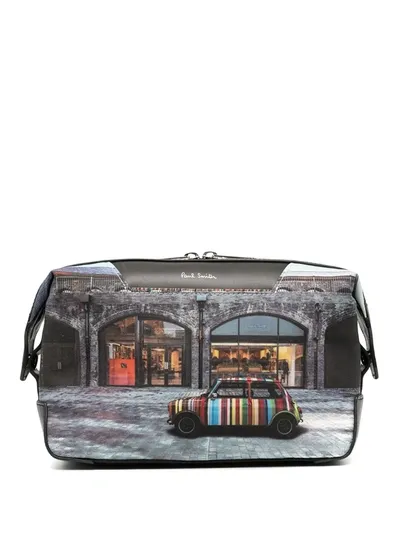 Paul Smith Mini-print Wash Bag In Black