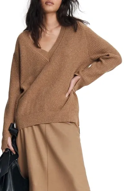 Rag & Bone Pierce Cashmere V-neck Sweater In Camelhthr