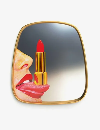 Seletti X Toiletpaper Tongue-print Mirror In Multicolor