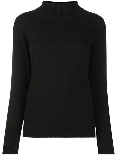 D-exterior Roll Neck Jumper In Black