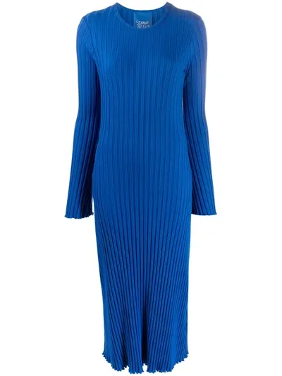 Simon Miller Ribbed Midi Dress In 蓝色