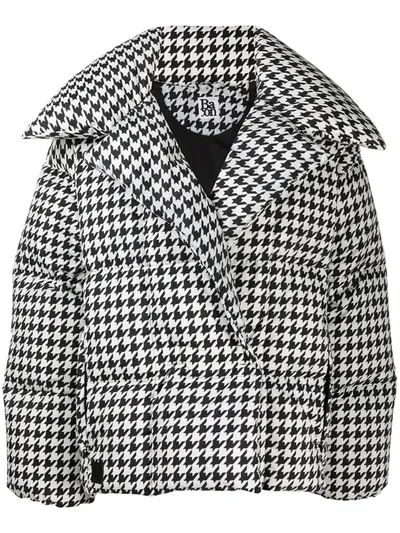 Bacon Puffer Houndstooth Jacket In Black