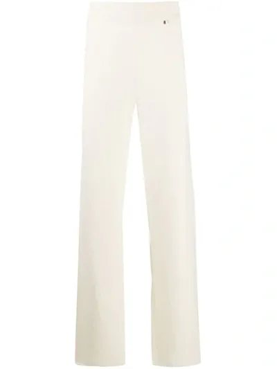 Extreme Cashmere Straight-leg Knitted Trousers In White