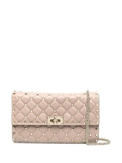 Valentino Garavani Rockstud Quilted Crossbody Bag In Neutrals