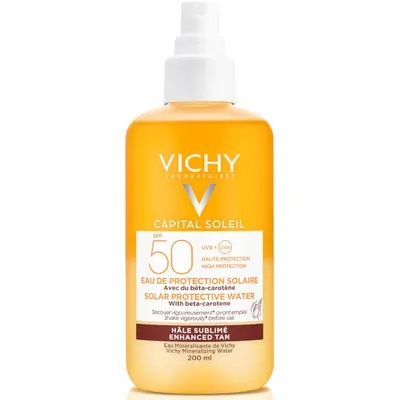 Vichy Capital Soleil Solar Protective Water Tan Enhance Spf50 200ml In White