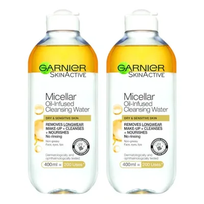 Garnier Micellar Water Oil Infused Facial Cleanser 400ml Duo Pack