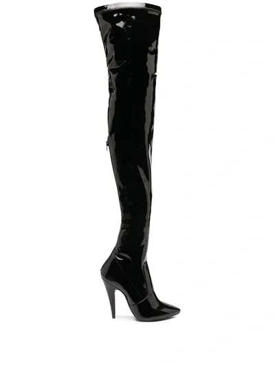 Saint Laurent Thigh-high 110 Boots In 黑色