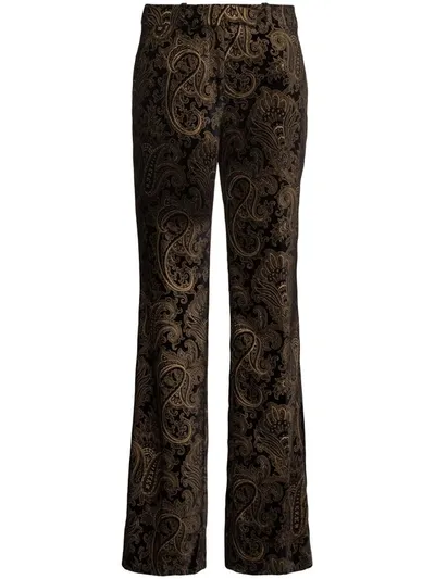 Etro Paisley-print Trousers In Black