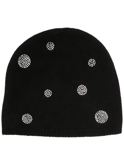 Max & Moi Embellished Knit Beanie In Black