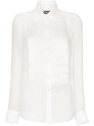 Tom Ford Bib-front Shirt In White