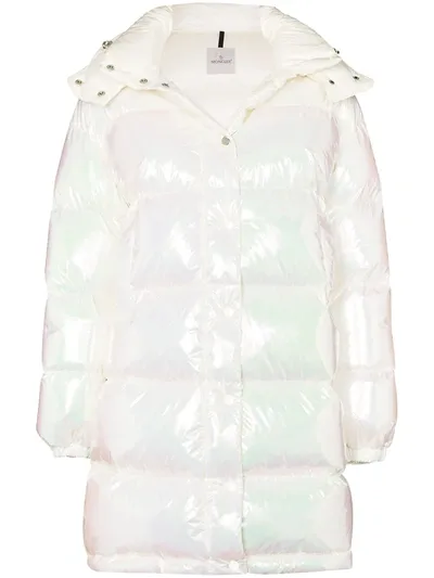 Moncler Luminescent Hood Feather-down Coat In White