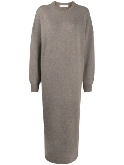 Extreme Cashmere Rib-trimmed Knitted Dress In Nude