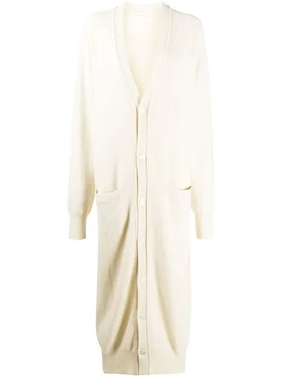 Extreme Cashmere Rib-trimmed Long Cardi-coat In Neutrals