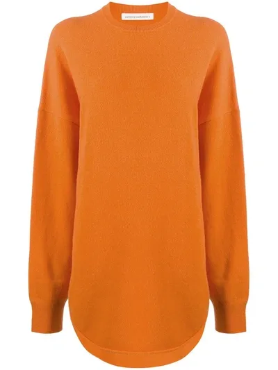 Extreme Cashmere Oversized Rib-trimmed Jumper In Orange