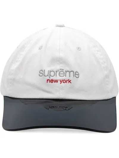 Supreme Logo-embroidered Cap In White