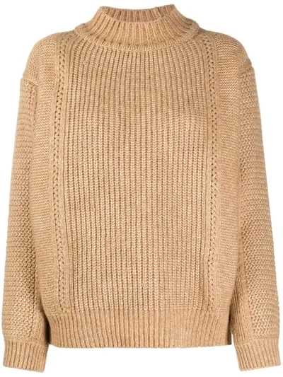 See By Chloé Ribbed Knit Jumper In Neutrals