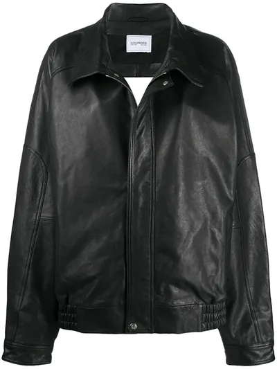 Lourdes Backless Leather Jacket In Black