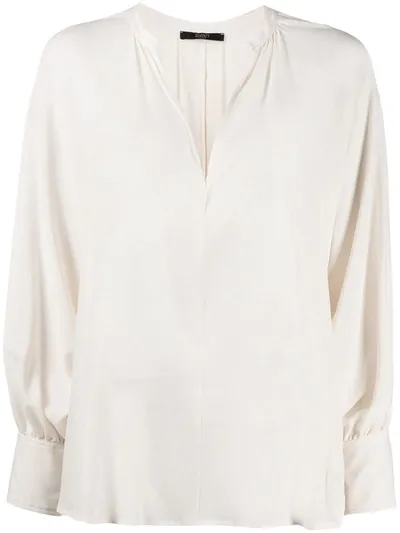 Seventy V-neck Silk Blouse In Neutrals