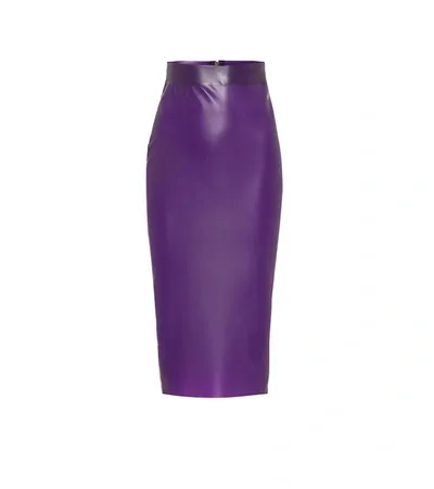 Saint Laurent Latex Midi Skirt + Latex Care Cleaning Kit 3 X 30ml Bottles (vividress, Vivishine, Viviclean) In Purple