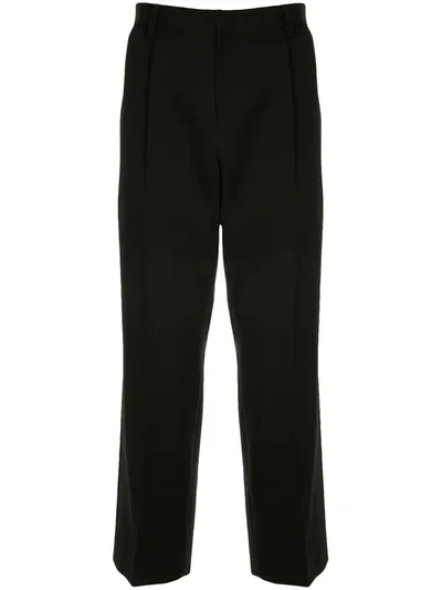 Wooyoungmi Cropped Pleated Trousers In Black