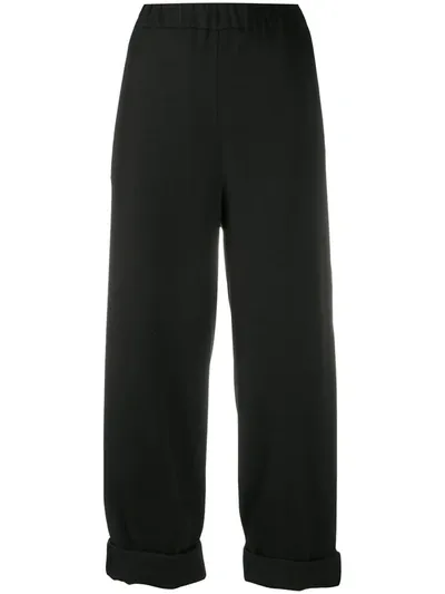 Rochas Cropped Relaxed Trousers In Black