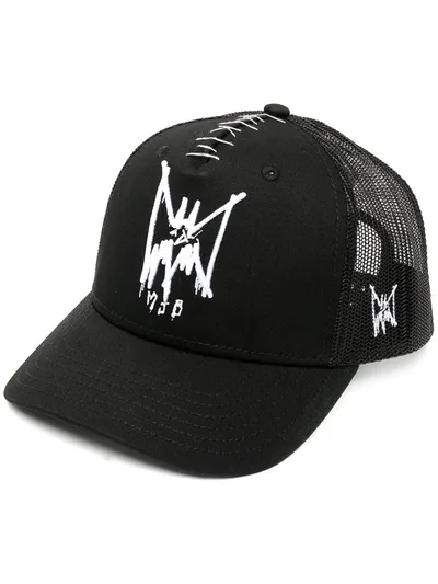 Mjb Marc Jacques Burton Graphic Print Mesh Cap In Black