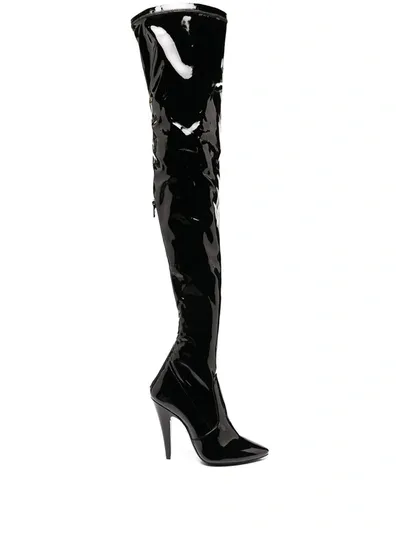 Saint Laurent Aylah Over-the-knee Boots In Black