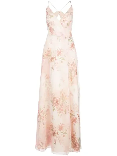 Marchesa Notte Bridesmaids Floral Gown In Pink