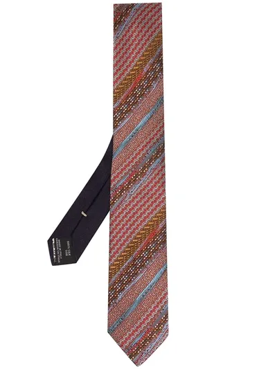 Missoni Textured Striped Tie In Rot